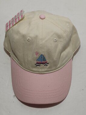 NWT Frasier Sterling Sport Sailboat Hat Cap Womens Adjustable Pink Cream